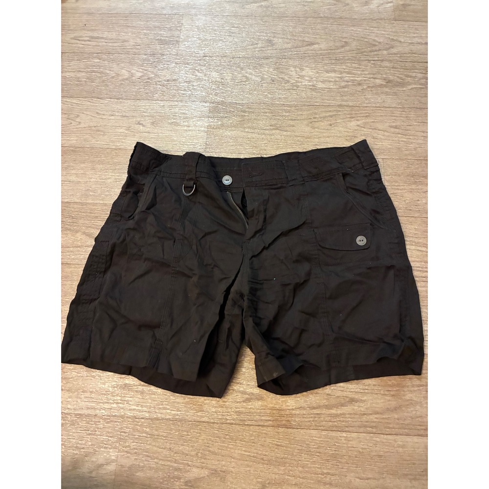Style & Co Womens Black Cargo Shorts Cotton Stretch Size 18 Plus Mid Rise Casual